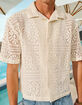 RSQ Mens Lace Button Up Shirt image number 3