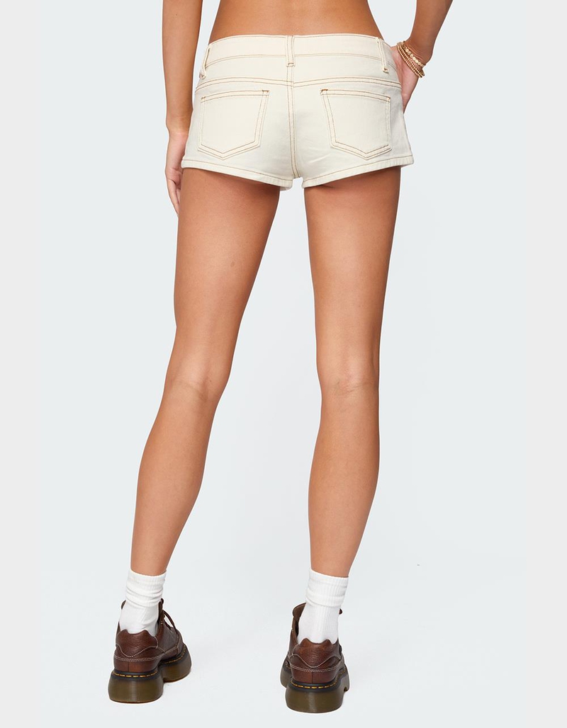 EDIKTED Hearts Low Rise Micro Denim Shorts image number 4