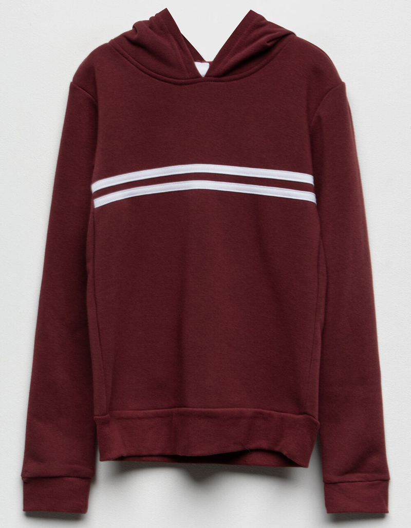FULL TILT Chest Stripe Burgundy Girls Hoodie image number 0