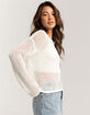 NO COMMENT Star Open Weave Womens Sweater image number 3
