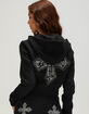 TRUE RELIGION Cross Crystal Womens Shrunken Zip-Up Hoodie image number 2