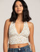 RSQ Womens Floral Print Halter Top image number 1