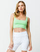 FULL TILT Square Neck Neon Green Womens Crop Tank Top image number 2