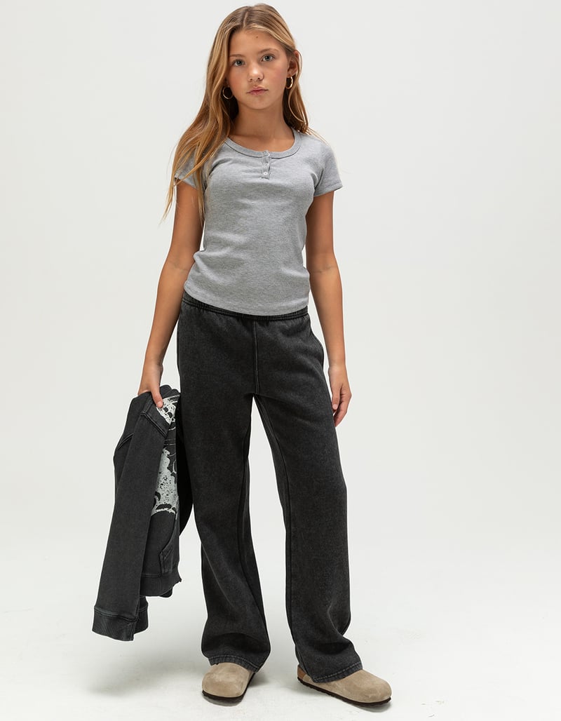 FULL TILT Girls Wide Leg Washed Sweatpants image number 0