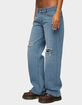 EDIKTED Juju Distressed Low Rise Baggy Jeans image number 2