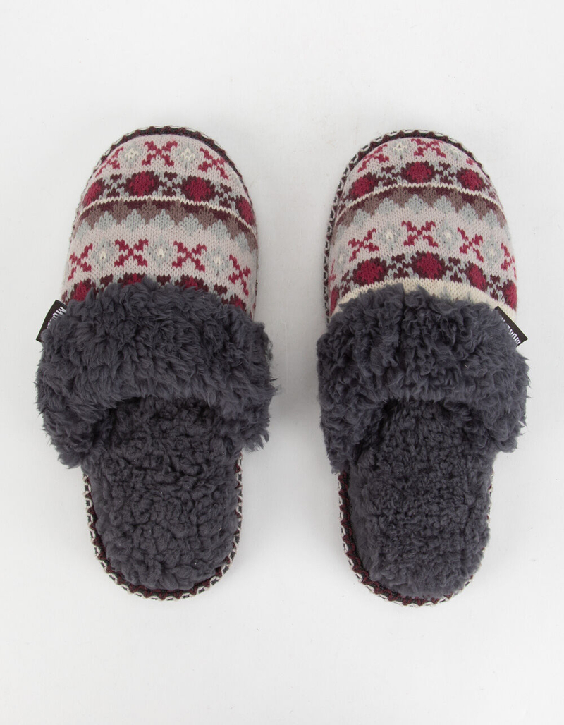 MUK LUKS Frida Fairisle Wine Womens Slippers image number 1