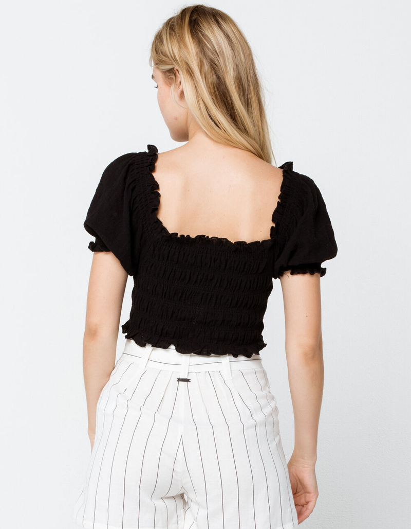 COTTON CANDY LA Cinched Woven Womens Crop Top image number 2