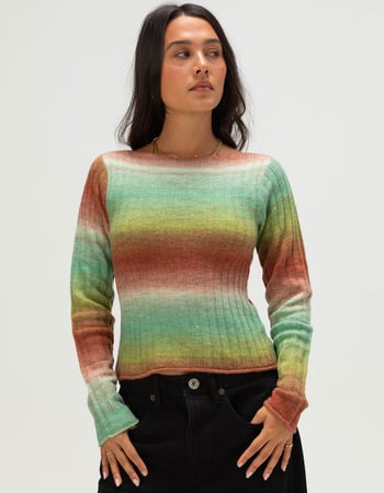 BDG Urban Outfitters Womens Slash Neck Ombre Sweater Primary Image