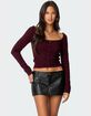EDIKTED Ansley Lacey Cable Knit Top image number 1