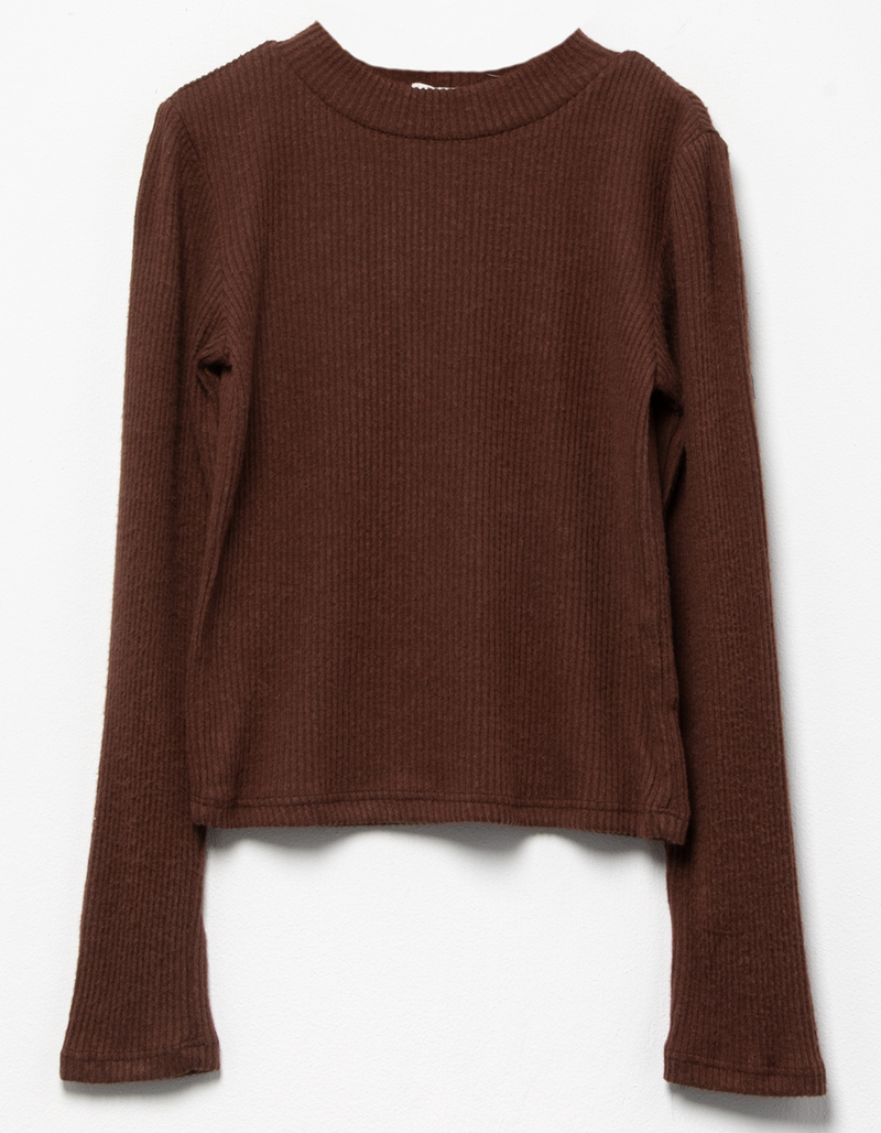 FULL TILT Essentials Rib Mock Neck Girls Top image number 1