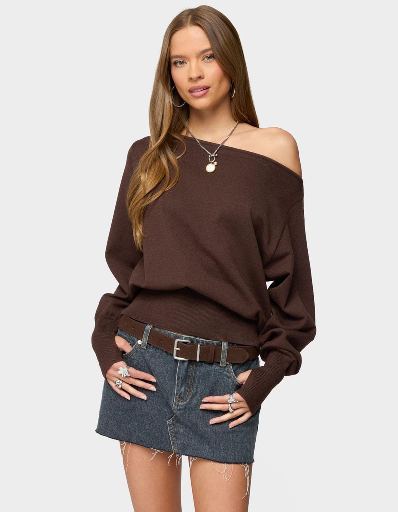 EDIKTED Off Shoulder Oversized Sweater image number 0