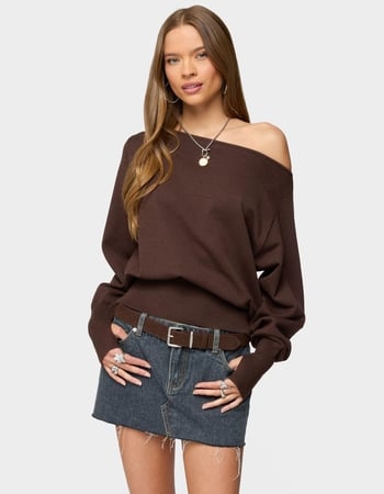 EDIKTED Off Shoulder Oversized Sweater Primary Image