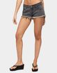 EDIKTED Frayed Vintage Washed Denim Shorts image number 1