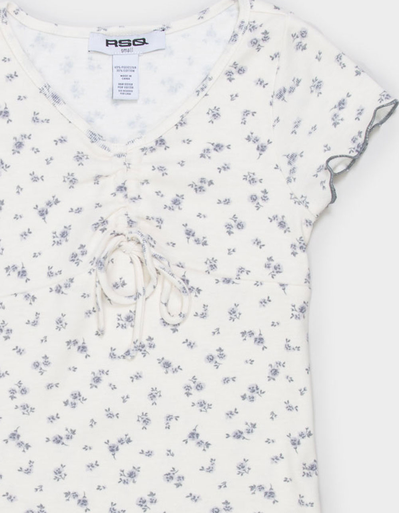 RSQ Floral Cinch Bow Girls Top image number 1
