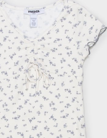 RSQ Floral Cinch Bow Girls Top Alternative Image