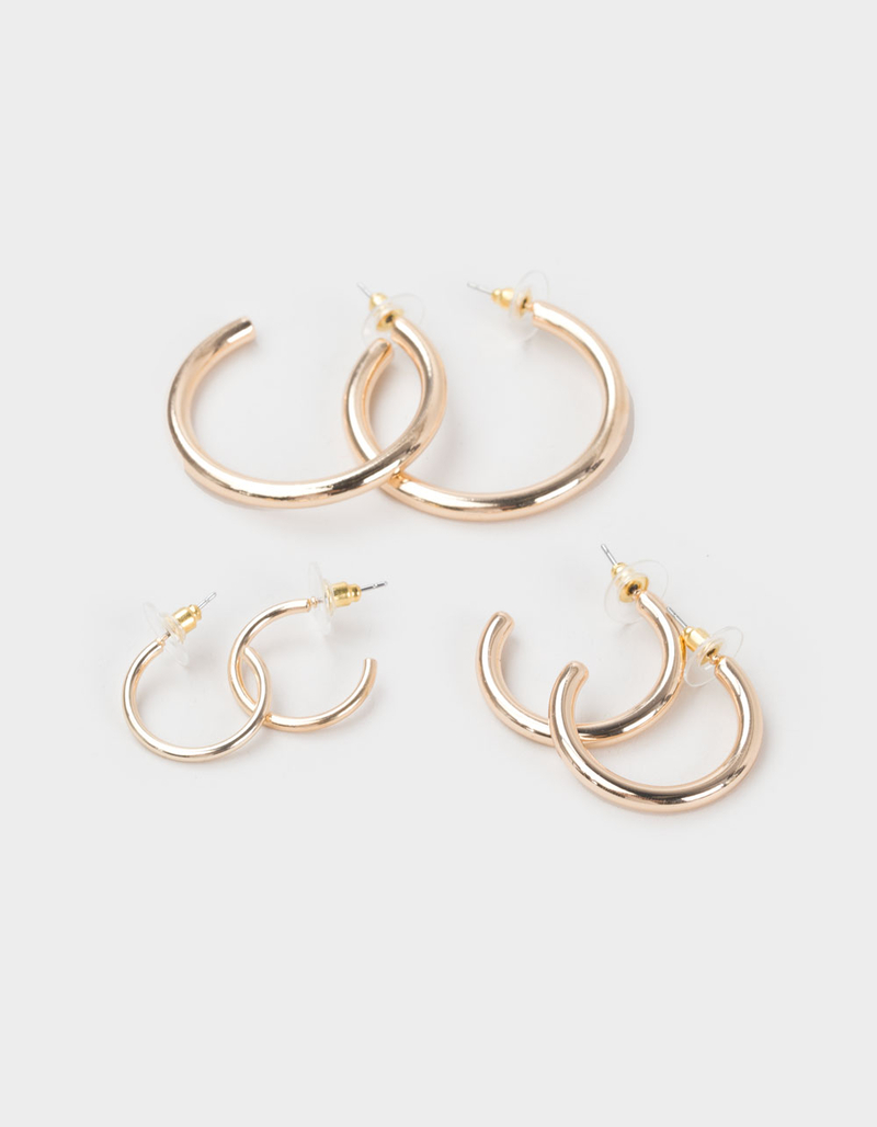 FULL TILT 3 Pack Mixed Hoop Earrings image number 0
