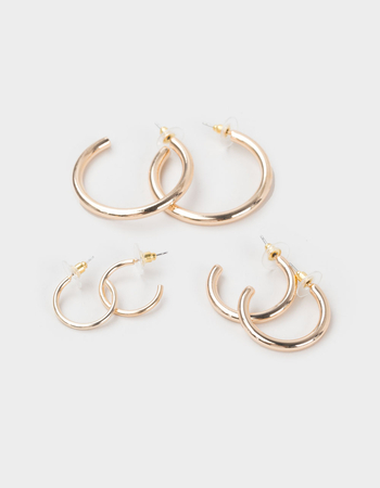 FULL TILT 3 Pack Mixed Hoop Earrings Primary Image