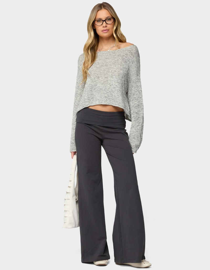 EDIKTED Wide Leg Foldover Pants image number 4