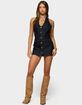 EDIKTED Destinee Denim Halter Mini Dress image number 1