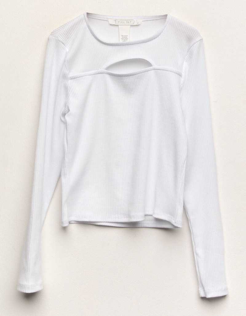 FULL TILT Keyhole Rib Girls Top image number 1