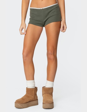EDIKTED Georgina Low Rise Waffle Shorts Primary Image