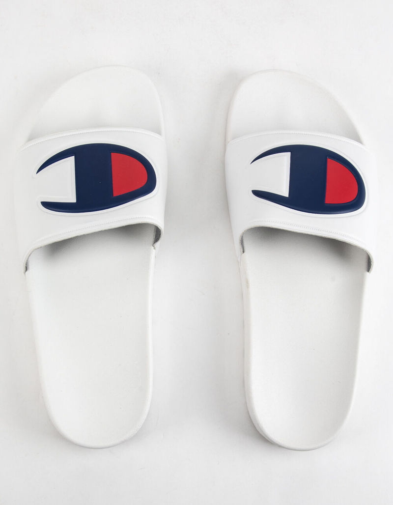CHAMPION IPO White Mens Slide Sandals image number 1
