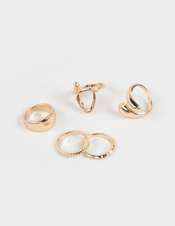 FULL TILT 5 Pack Mixed Chunky/Dainty Rings Primary Image