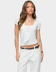 EDIKTED Malka Two Piece Tie Front Top image number 1