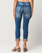 SKY AND SPARROW Fray Ankle Womens Ripped Skinny Jeans image number 3
