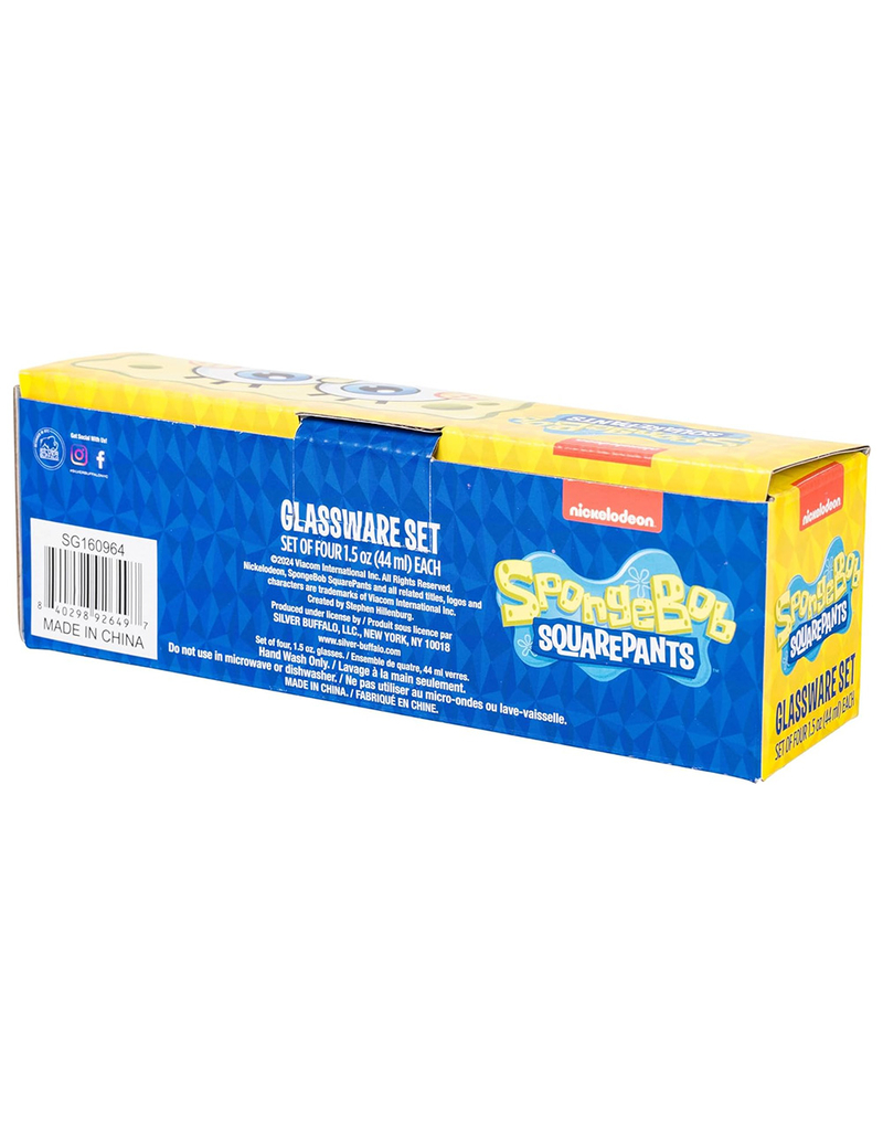 SPONGEBOB SQUAREPANTS Modern Quote 4 Pack Mini Glass Set image number 5