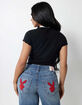 TRUE RELIGION x Playboy Lettuce Edge Hem Womens Baby Tee image number 3