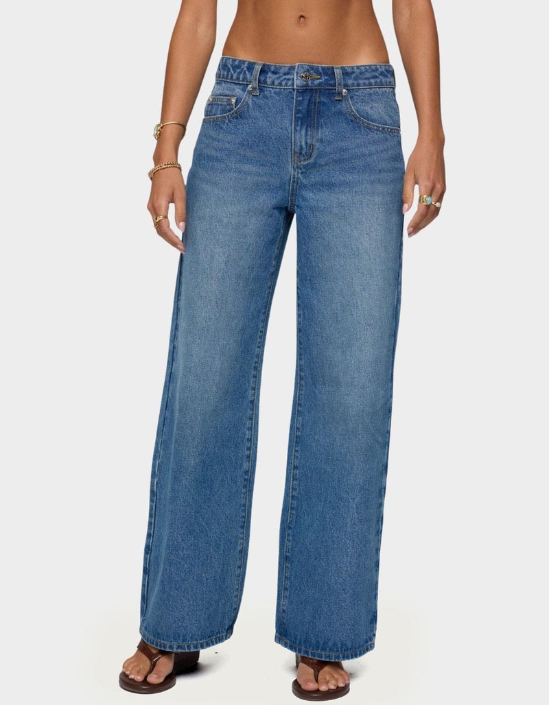 EDIKTED Ery Wide Leg Mid Rise Jeans image number 0