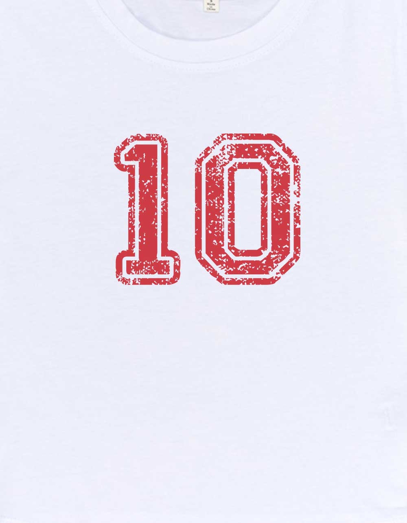VARSITY 10 Distressed Womens Baby Tee image number 2