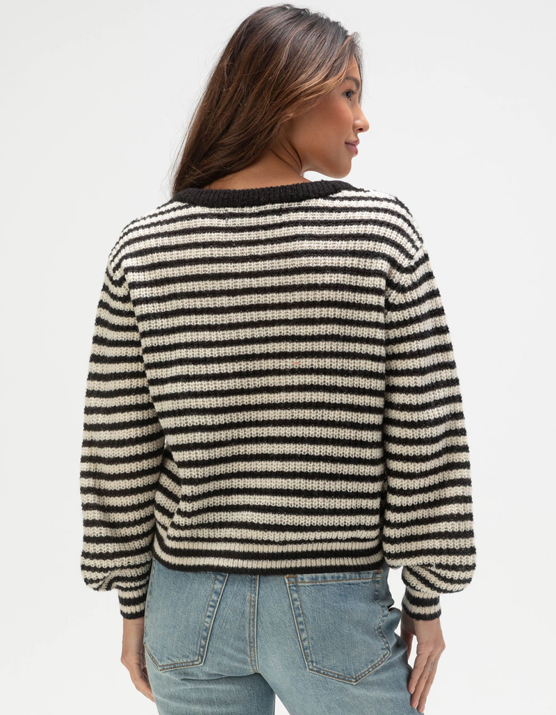 VERO MODA Womens Stripe V-Neck Sweater image number 3