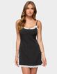 EDIKTED Liel Contrast Lace Pinstripe Mini Dress image number 1