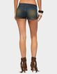 EDIKTED Tie Belt Stretchy Washed Denim Micro Shorts image number 3