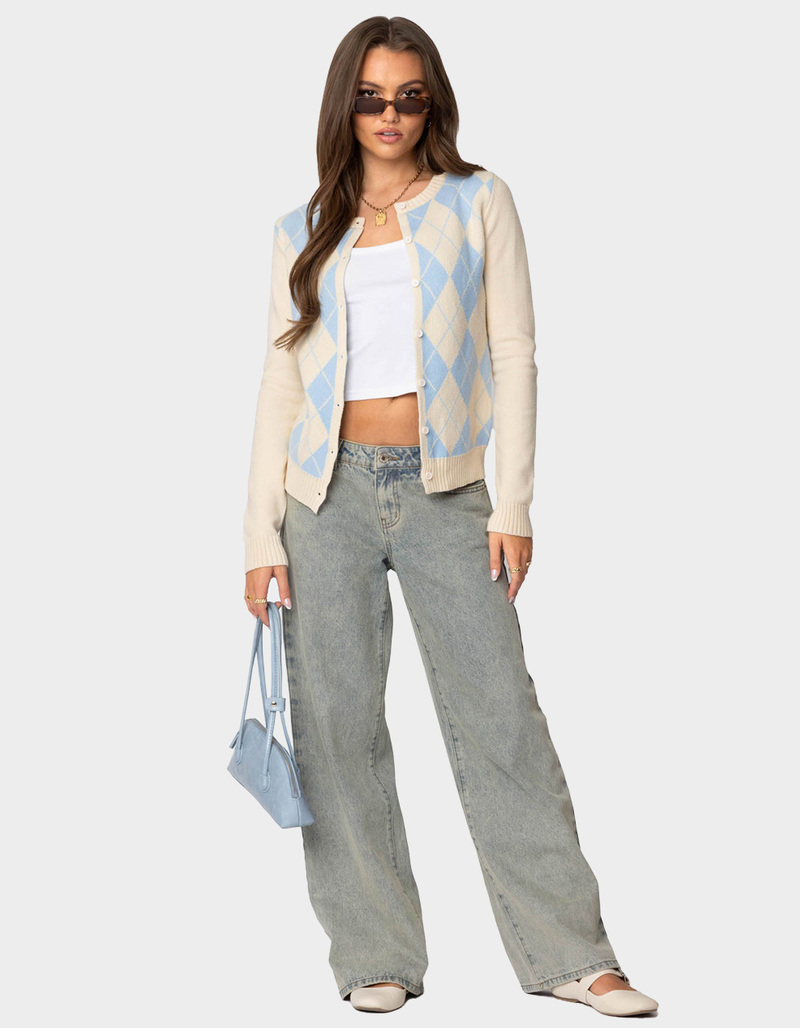 EDIKTED Maybelle Argyle Cardigan image number 1