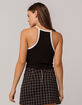 HEART & HIPS Crop Ringer Black Womens Tank Top image number 3