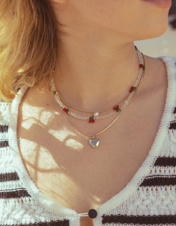 FULL TILT Layered Beaded Cherry Necklace Primary Image