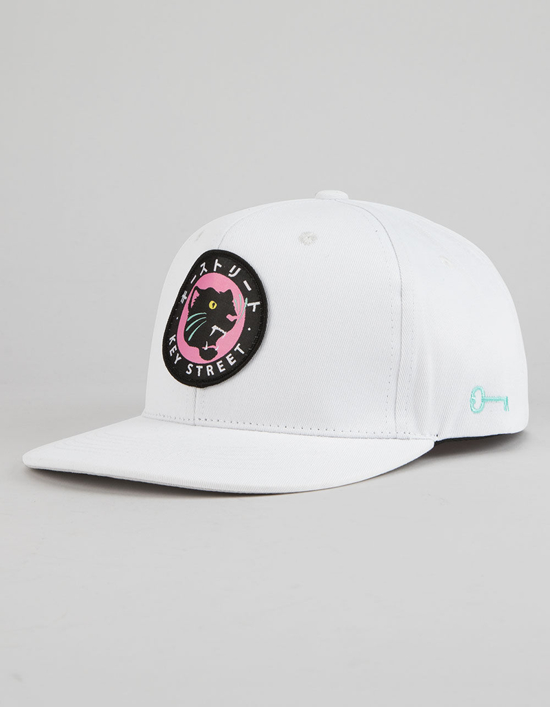 KEY STREET Panther White Mens Snapback Hat image number 0