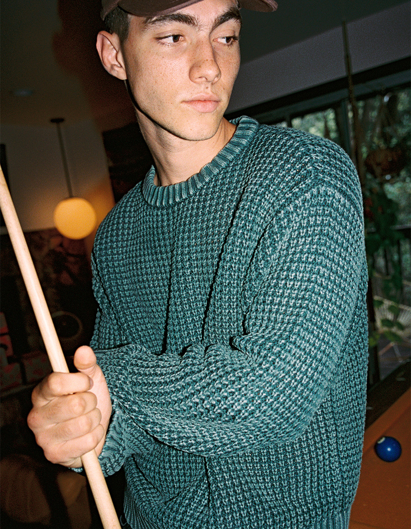 RSQ Mens Washed Waffle Sweater image number 3