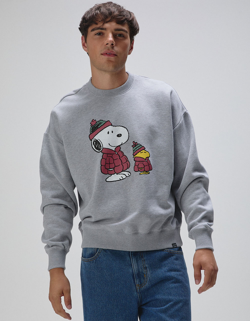 RSQ x Peanuts Puffers Mens Oversized Crewneck Sweatshirt image number 0