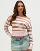 RSQ Womens Off The Shoulder Stripe Sweater image number 1