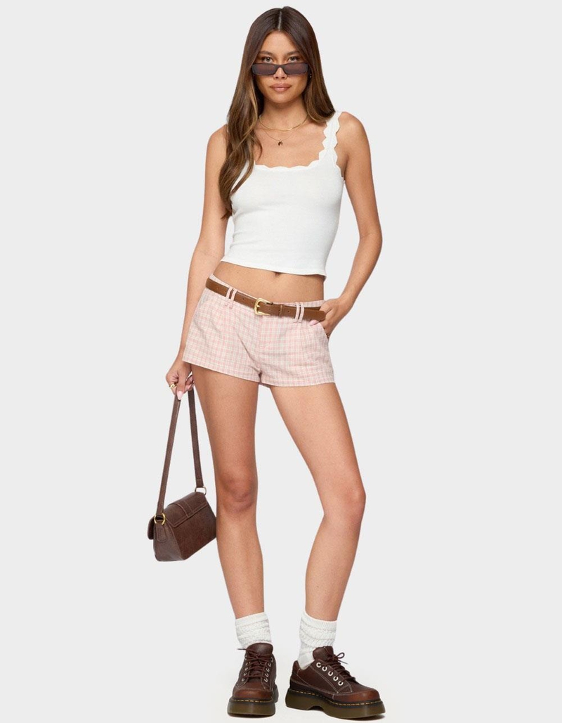 EDIKTED Monty Plaid Micro Shorts image number 3