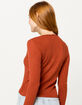 FULL TILT Essentials Brushed Ribbed Rust Womens Top image number 3