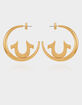 TRUE RELIGION Gold Tone Horseshoe Cut-Out Hoop Earrings image number 1