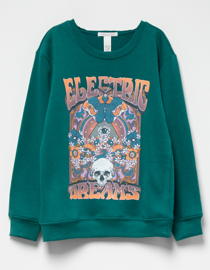 FULL TILT Electric Dreams Girls Oversized Crewneck Sweatshirt image number 1