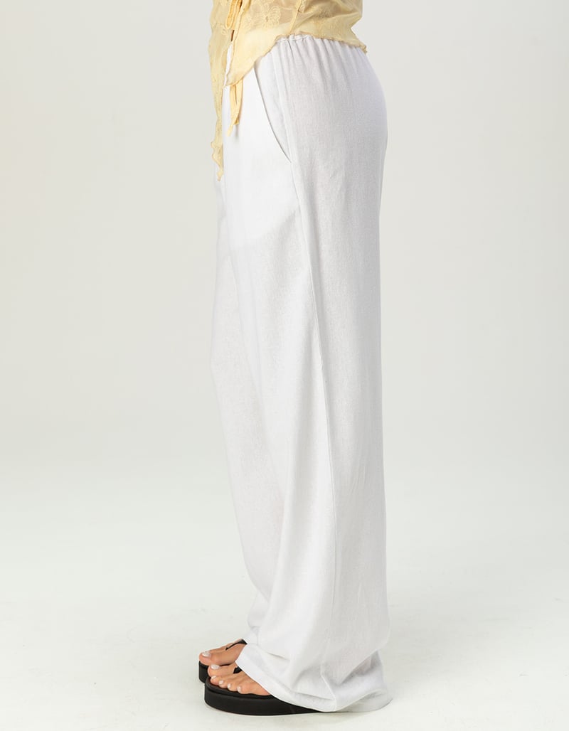 RSQ Womens Low Rise Pull On Linen Pants image number 2