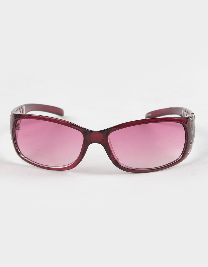 RSQ Rectangle Wrap Floral Print Sunglasses image number 1