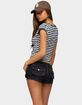 EDIKTED Laia Striped V-Neck Tee image number 2